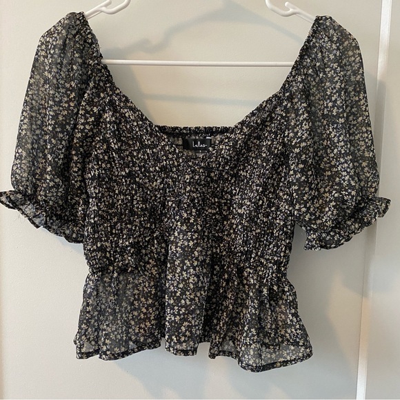 Lulus New Blossoms Smocked Puff Sleeve Blouse - Picture 4 of 8